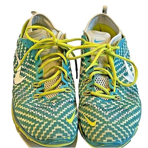 Nike Free 5.0 TR Fit 4 Woman Size‎ 11 Athletic Lime Green Blue Running Sneakers - Picture 2 of 8